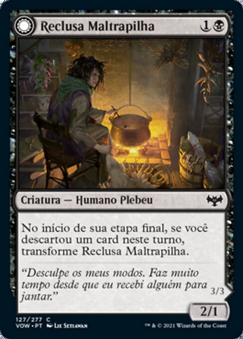 Ragged Recluse // Odious Witch - Innistrad: Crimson Vow (#127) - Illustrated by Lie Setiawan - Magic: The Gathering Card
