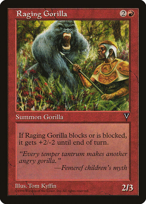 Gorille enragé (Raging Gorilla) - Visions (#90) - Illustrated by Tom Kyffin - Magic: The Gathering Card