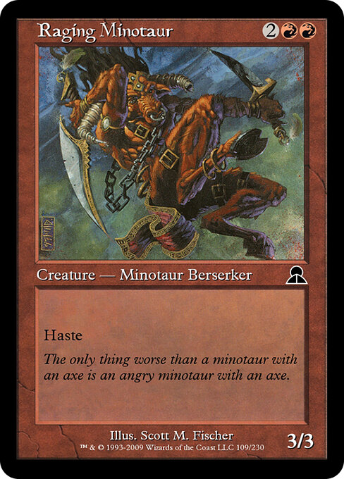 Raging Minotaur - Masters Edition III Magic card