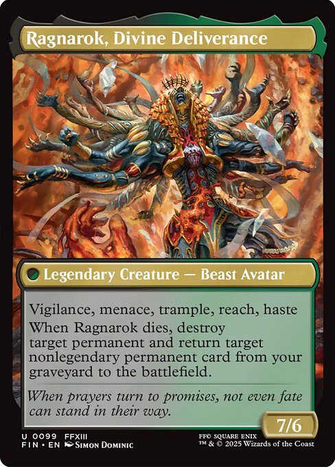 Ragnarok, Divine Deliverance - Final Fantasy (#99b) - Illustrated by Simon Dominic - Magic: The Gathering Card