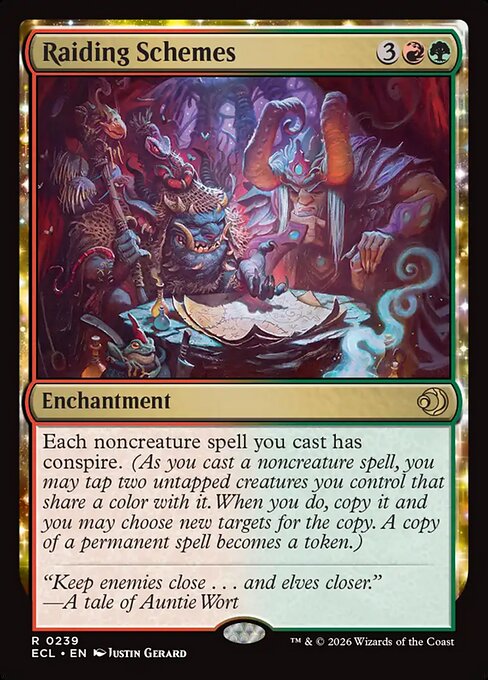 Piani d'Assalto (Raiding Schemes) - Lorwyn Eclipsed (#239) - Illustrated by Justin Gerard - Magic: The Gathering Card