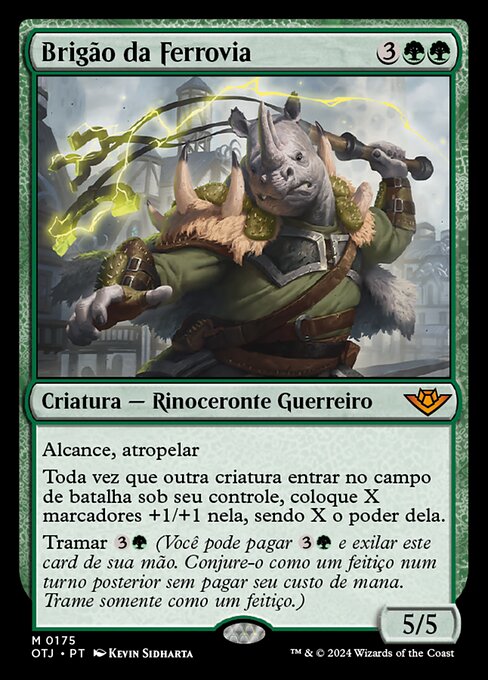 Pendenciero de la vía férrea (Railway Brawler) - Outlaws of Thunder Junction (#175) - Illustrated by Kevin Sidharta - Magic: The Gathering Card
