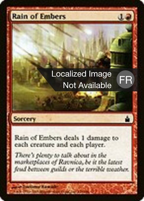 Pioggia di Braci (Rain of Embers) - Ravnica: City of Guilds (#138) - Illustrated by Tsutomu Kawade - Magic: The Gathering Card