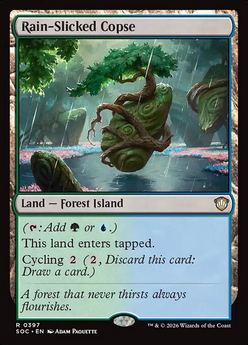 Rain-Slicked Copse - Secrets of Strixhaven Commander Magic card