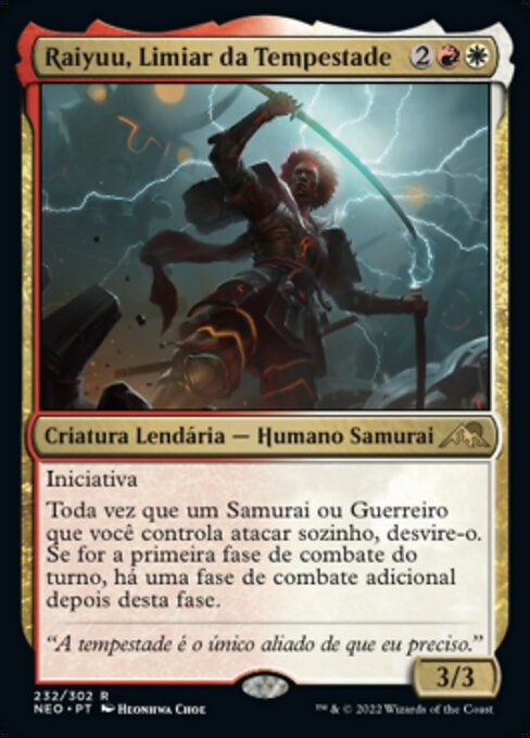 Raiyuu, Limiar da Tempestade (Raiyuu, Storm's Edge) - Kamigawa: Neon Dynasty (#232) - Illustrated by Heonhwa - Magic: The Gathering Card