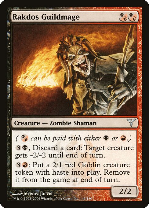 Маг гильдии Ракдосов (Rakdos Guildmage) - Dissension (#145) - Illustrated by Jeremy Jarvis - Magic: The Gathering Card