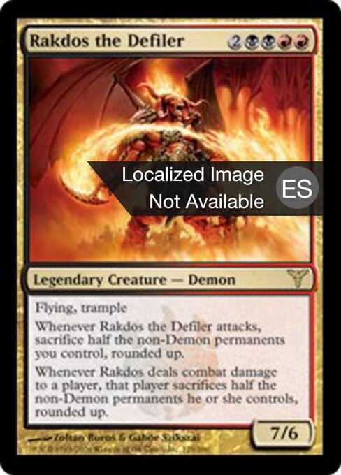 Rakdos el profanador (Rakdos the Defiler) - Dissension (#129) - Illustrated by Zoltan Boros & Gabor Szikszai - Magic: The Gathering Card
