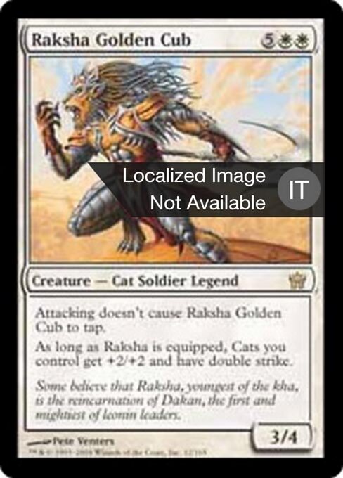 Raksha, Cucciolo d'Oro (Raksha Golden Cub) - Fifth Dawn (#12) - Illustrated by Pete Venters - Magic: The Gathering Card