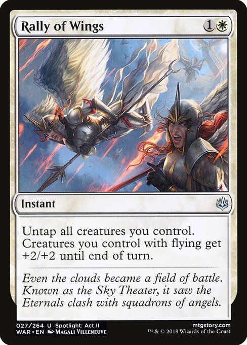 Rally of Wings - War of the Spark (#27) - Illustrated by Magali Villeneuve - Magic: The Gathering Card