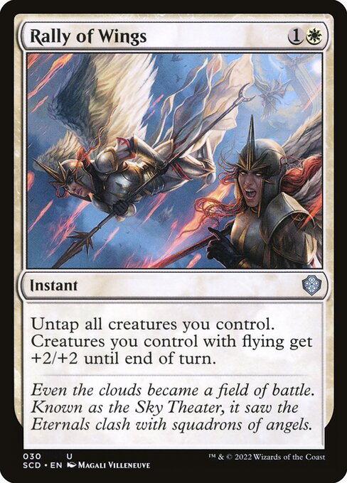 Adunata d'Ali (Rally of Wings) - War of the Spark (#27) - Illustrated by Magali Villeneuve - Magic: The Gathering Card