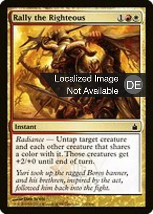 Riorganizzare i Giusti (Rally the Righteous) - Ravnica: City of Guilds (#222) - Illustrated by Dan Murayama Scott - Magic: The Gathering Card