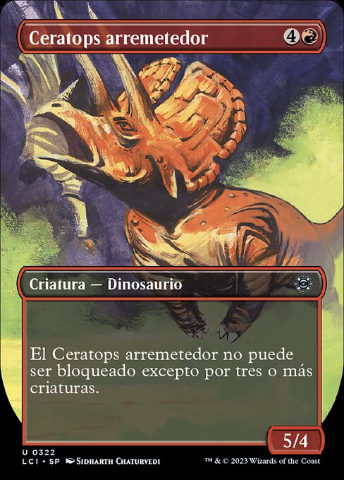 Ceratops arremetedor (Rampaging Ceratops) - The Lost Caverns of Ixalan (#322) - Illustrated by Sidharth Chaturvedi - Magic: The Gathering Card