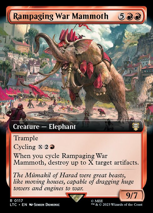 Mamut de guerra desenfrenado (Rampaging War Mammoth) - Tales of Middle-earth Commander (#34) - Illustrated by Simon Dominic - Magic: The Gathering Card