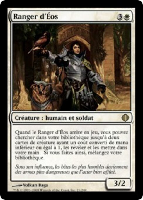 亿欧护林兵 (Ranger of Eos) - Shards of Alara (#21) - Illustrated by Volkan Baǵa - Magic: The Gathering Card