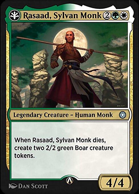 Rasaad, Sylvan Monk - Alchemy Horizons: Baldur's Gate (#4g) - Illustrated by Dan Murayama Scott - Magic: The Gathering Card