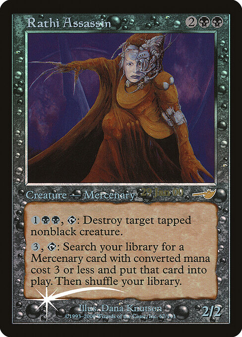 Asesina Rathi (Rathi Assassin) - Nemesis (#67) - Illustrated by Dana Knutson - Magic: The Gathering Card