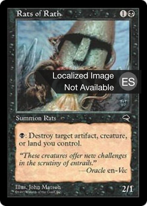 Ratten von Rath (Rats of Rath) - Tempest (#150) - Illustrated by John Matson - Magic: The Gathering Card