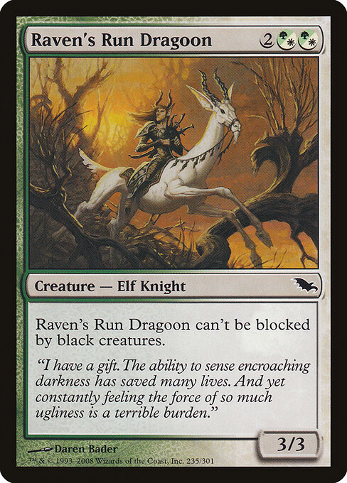 Raven's Run Dragoon - Shadowmoor (#235) - Illustrated by Daren Bader - Magic: The Gathering Card