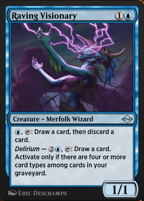 狂言幻視師 (Raving Visionary) - Modern Horizons 2 (#56) - Illustrated by Eric Deschamps - Magic: The Gathering Card