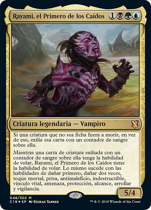 Rayami, el Primero de los Caídos (Rayami, First of the Fallen) - Commander 2019 (#48) - Illustrated by Kieran Yanner - Magic: The Gathering Card