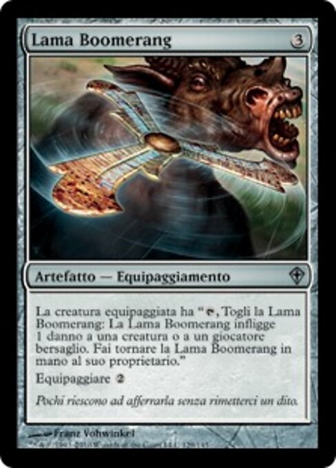 Búmerang navaja (Razor Boomerang) - Worldwake (#129) - Illustrated by Franz Vohwinkel - Magic: The Gathering Card
