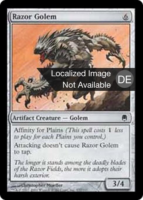 剃刀のゴーレム (Razor Golem) - Darksteel (#137) - Illustrated by Christopher Moeller - Magic: The Gathering Card