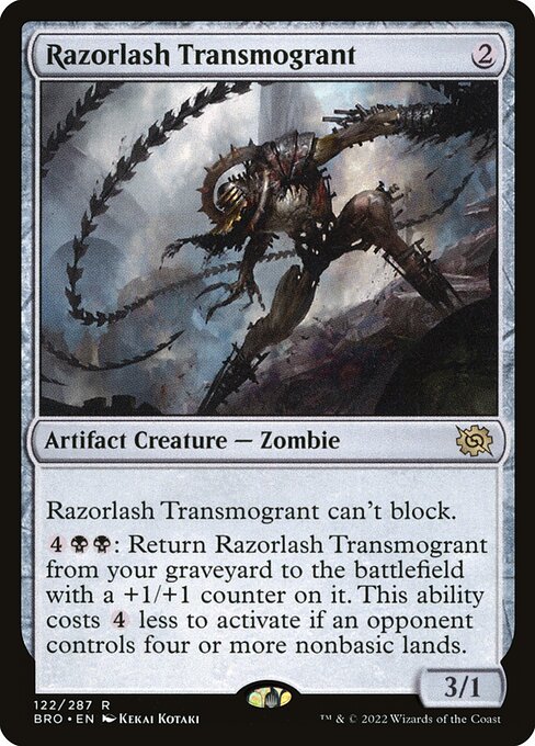 Razorlash Transmogrant - The Brothers' War (#122) - Illustrated by Kekai Kotaki - Magic: The Gathering Card