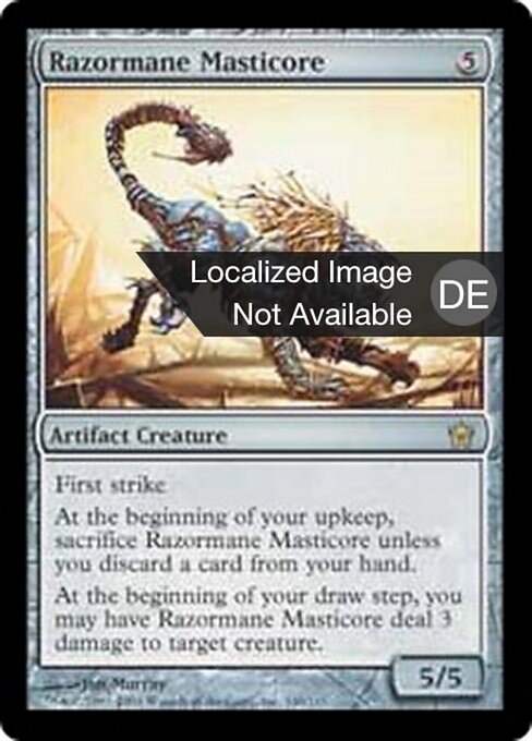 剃刀毛のマスティコア (Razormane Masticore) - Fifth Dawn (#146) - Illustrated by Jim Murray - Magic: The Gathering Card