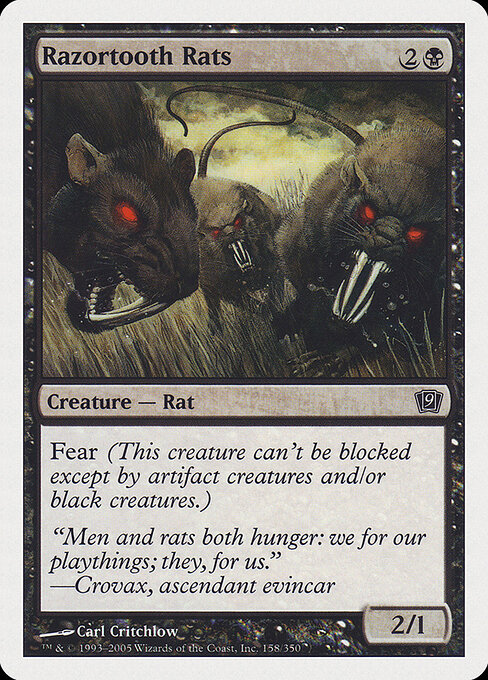Razortooth Rats - Ninth Edition Magic card