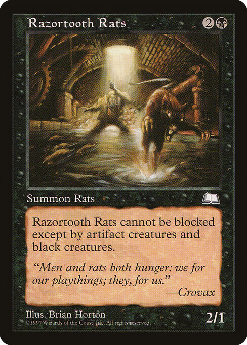Scharfzahnratten (Razortooth Rats) - Classic Sixth Edition (#153) - Illustrated by Brian Horton - Magic: The Gathering Card