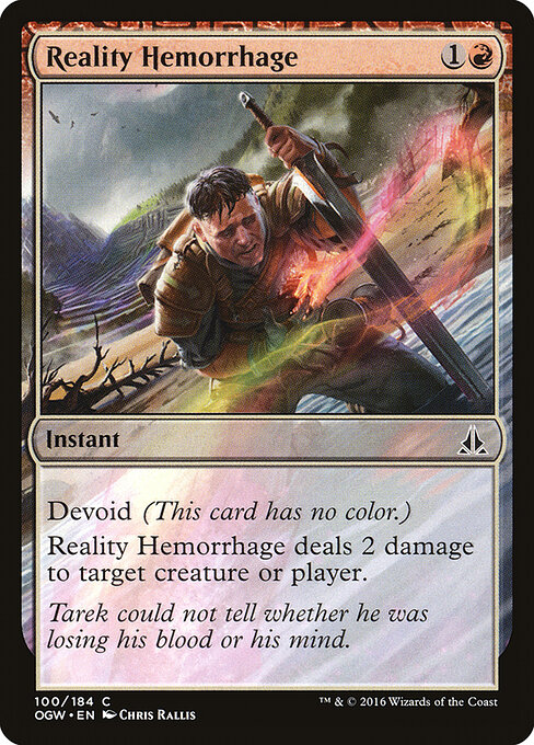Reality Hemorrhage - Oath of the Gatewatch (#100) - Illustrated by Chris Rallis - Magic: The Gathering Card