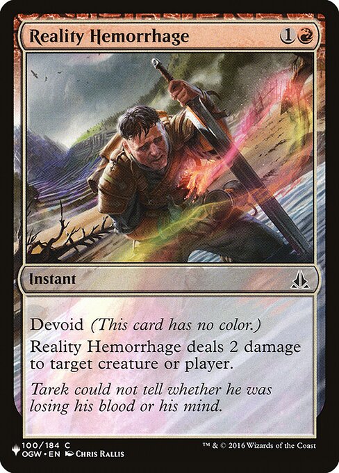 Realitätsausblutung (Reality Hemorrhage) - Oath of the Gatewatch (#100) - Illustrated by Chris Rallis - Magic: The Gathering Card