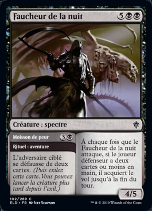 Reaper of Night // Harvest Fear - Throne of Eldraine (#102) - Illustrated by Jeff Simpson - Magic: The Gathering Card