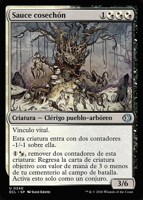 Saule moissonneur (Reaping Willow) - Lorwyn Eclipsed (#240) - Illustrated by Igor Krstic - Magic: The Gathering Card