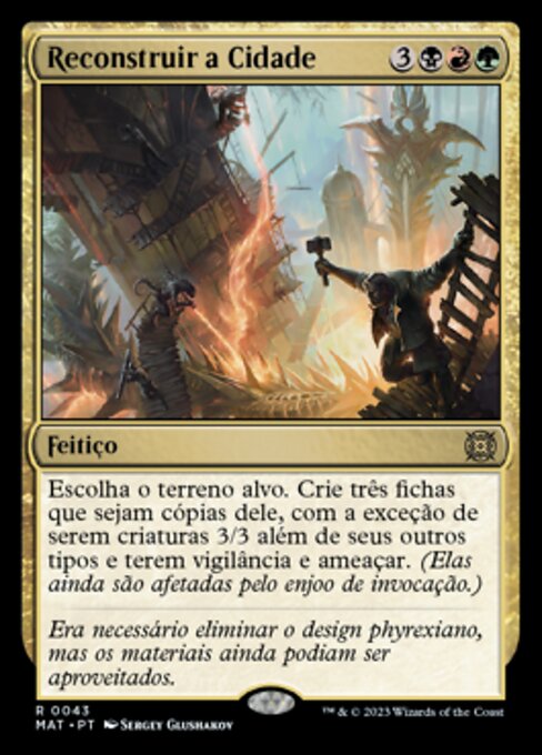 Reconstruir a Cidade (Rebuild the City) - March of the Machine: The Aftermath (#43) - Illustrated by Sergey Glushakov - Magic: The Gathering Card