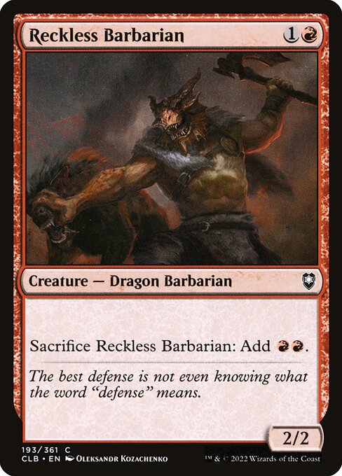 Reckless Barbarian - Commander Legends: Battle for Baldur's Gate Magic card