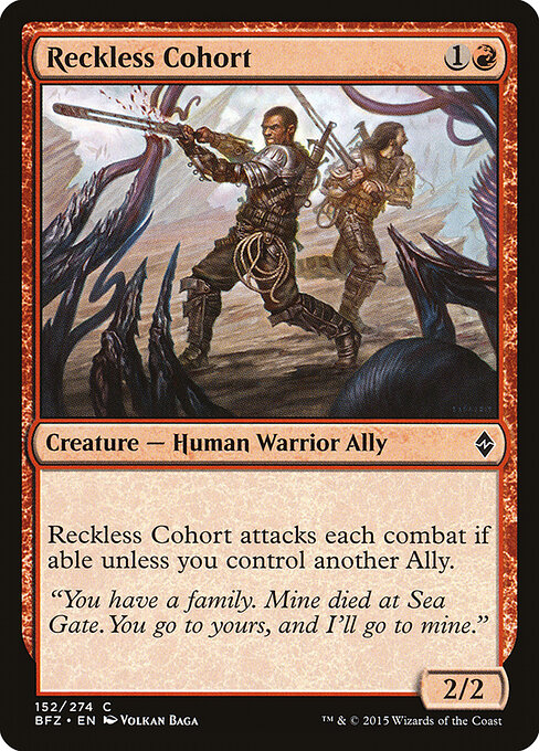 Reckless Cohort - Battle for Zendikar Magic card