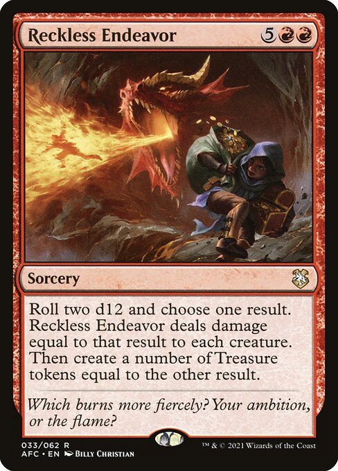 鲁莽勇进 (Reckless Endeavor) - Forgotten Realms Commander (#33) - Illustrated by Billy Christian - Magic: The Gathering Card