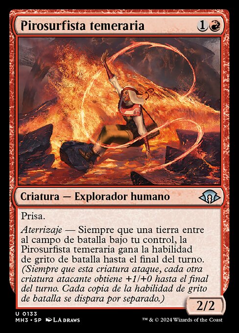 Cavalcafiamme Imprudente (Reckless Pyrosurfer) - Modern Horizons 3 (#133) - Illustrated by L.A. Draws - Magic: The Gathering Card
