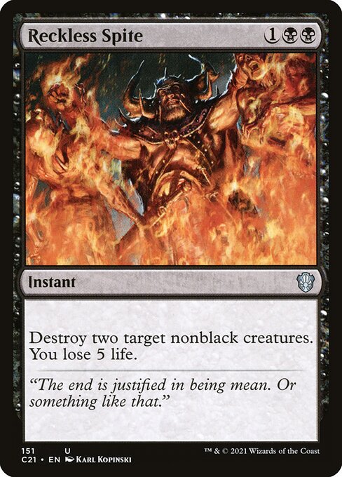 Reckless Spite - Commander 2021 Magic card