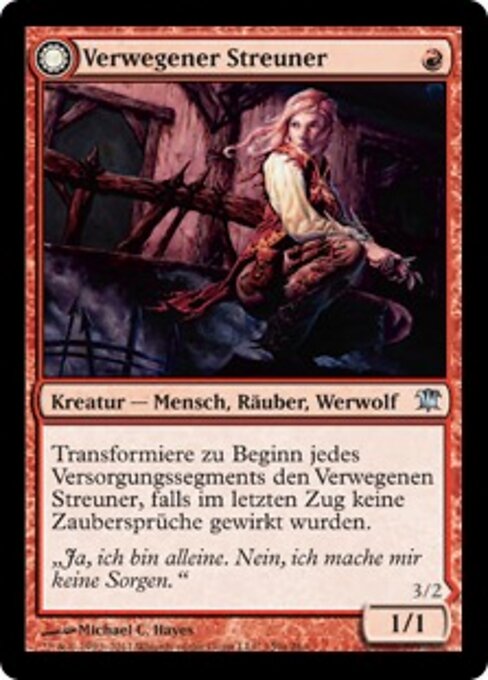 Reckless Waif // Merciless Predator - Innistrad (#159) - Illustrated by Michael C. Hayes - Magic: The Gathering Card