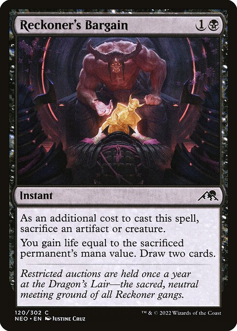 Reckoner's Bargain - Kamigawa: Neon Dynasty (#120) - Illustrated by Justine Cruz - Magic: The Gathering Card
