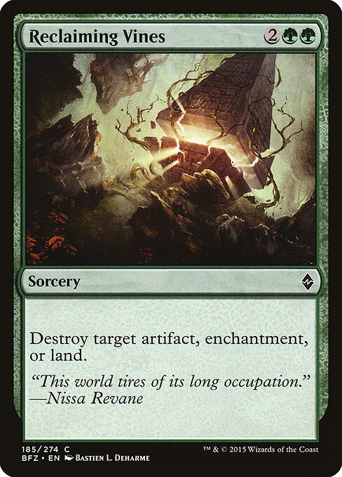 Reclaiming Vines - Battle for Zendikar (#185) - Illustrated by Bastien L. Deharme - Magic: The Gathering Card