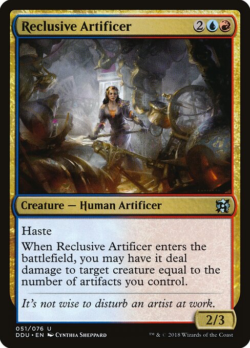 Reclusive Artificer - Duel Decks: Elves vs. Inventors (#51) - Illustrated by Cynthia Sheppard - Magic: The Gathering Card