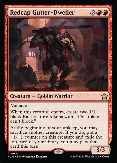 Redcap Gutter-Dweller - Foundations (#631) - Illustrated by Alexey Kruglov - Magic: The Gathering Card