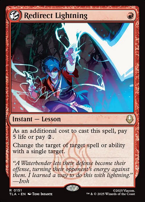 Redirect Lightning - Avatar: The Last Airbender (#151) - Illustrated by Toni Infante - Magic: The Gathering Card