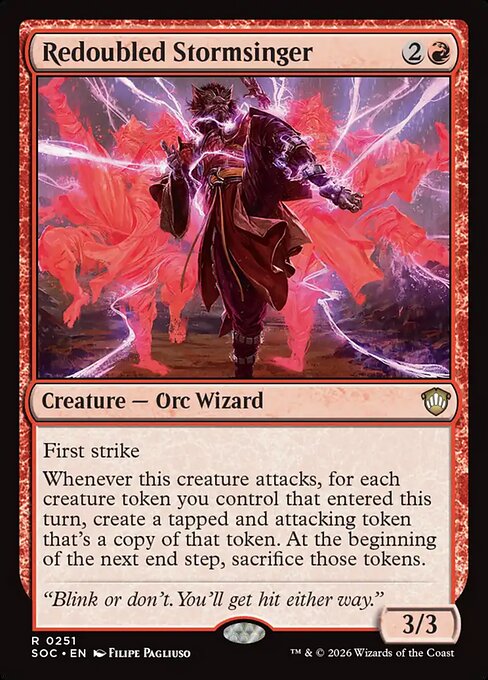 Redoubled Stormsinger - Secrets of Strixhaven Commander (#251) - Illustrated by Filipe Pagliuso - Magic: The Gathering Card