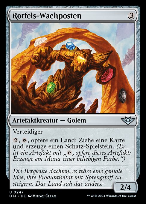 赤岩の歩哨 (Redrock Sentinel) - Outlaws of Thunder Junction (#247) - Illustrated by Milivoj Ćeran - Magic: The Gathering Card