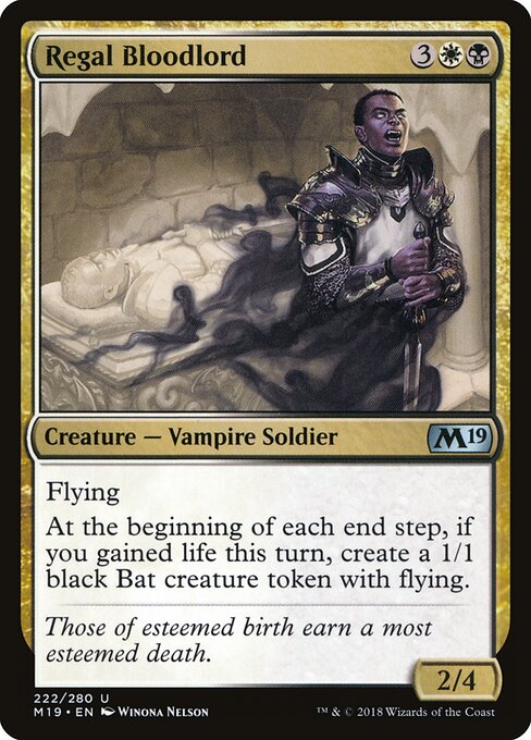 威厳ある血王 (Regal Bloodlord) - Core Set 2019 (#222) - Illustrated by Winona Nelson - Magic: The Gathering Card