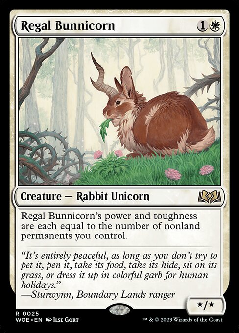 Regal Bunnicorn - Wilds of Eldraine (#25) - Illustrated by Ilse Gort - Magic: The Gathering Card